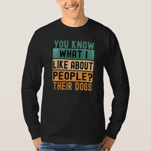 人々の中で好きなのは彼らの犬 レトロ Tシャツ (正面)