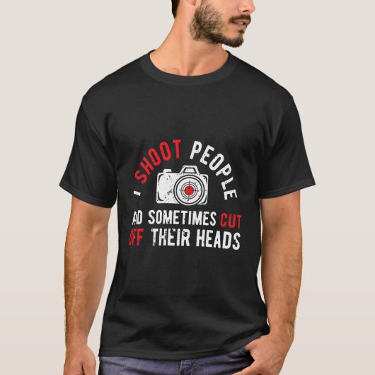 人々の写真を撮るユーモア写真家来を Tシャツ (正面)