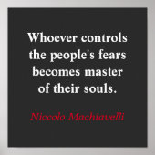 人々の恐怖をコントロールする人 – Machiavelli ポスター (正面)