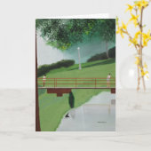 人々の自然のボードウォーク、池、グリーティングカード カード (黄色い花)