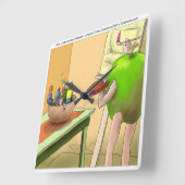 人々の静物画 楽しいキャラクター壁時計 スクエア壁時計 (傾斜)