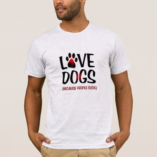 人々のtシャツ吸のおもしろいデザインで犬を愛する tシャツ (正面)