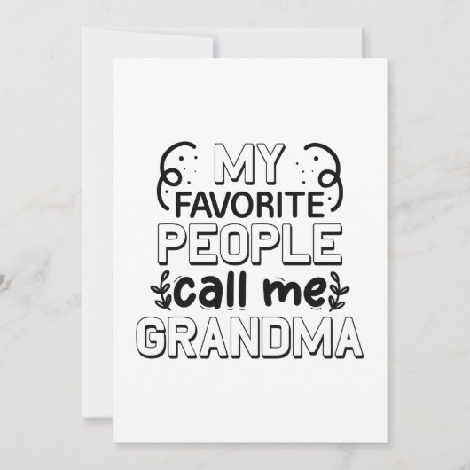 人々はお気に入りの私をおばあちゃんと呼ぶ サンキューカード (正面)