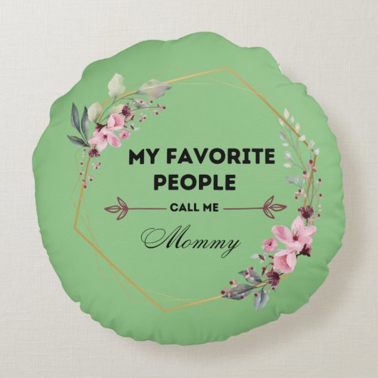 人々はお気に入りの私をママ枕と呼ぶ ラウンドクッション (裏面)