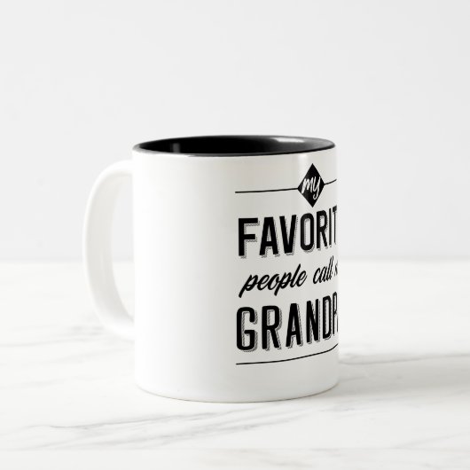 人々はお気に入りの私を祖父と呼ぶ ツートーンマグカップ (正面左)