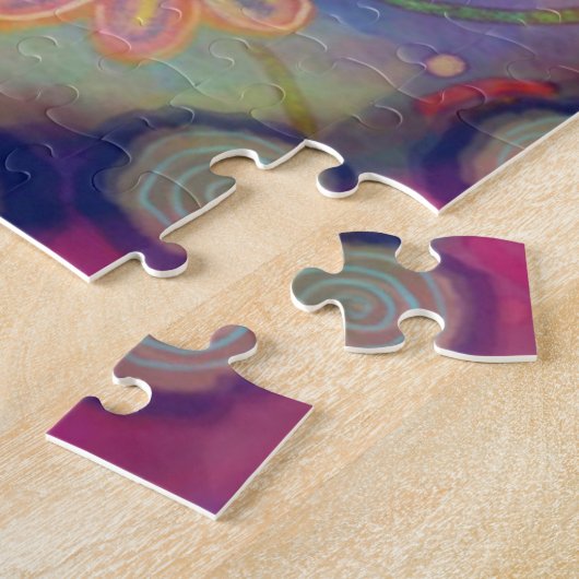 人々はまだ引用文紫の花を座っていた ジグソーパズル (側面)