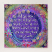 人々はまだ引用文紫の花を座っていた ジグソーパズル (縦)