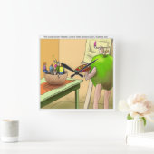 人々はまだ生活おもしろい漫画の壁時計 スクエア壁時計 (ホーム)