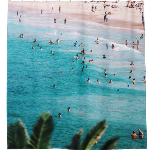 人々はビーチ シャワーカーテン (正面)