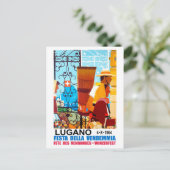 人々はワインフェスティバルルガノに行く ポストカード (スタンド正面)