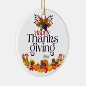 人々は感謝祭のために暖ま感謝していり、共有とあなたのために セラミックオーナメント (右)