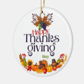 人々は感謝祭のために暖ま感謝していり、共有とあなたのために セラミックオーナメント (左)