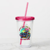 人々は旅行を取らない:ヴィンテージレトロスタイル自転車 アクリルタンブラー (裏面)