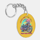 人々は旅行を取らない:ヴィンテージレトロスタイル自転車 キーホルダー (正面左)