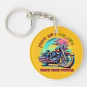 人々は旅行を取らない:ヴィンテージレトロスタイル自転車 キーホルダー (正面)