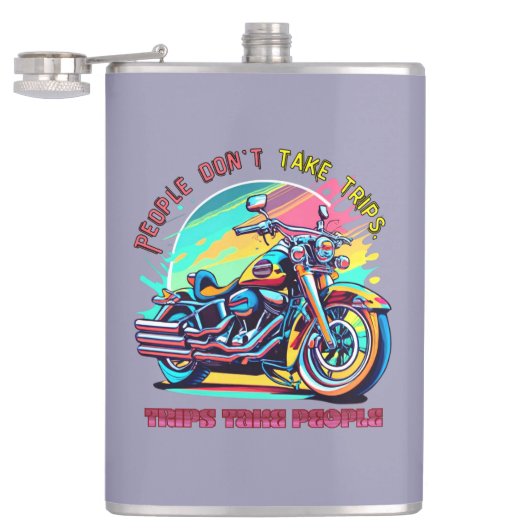 人々は旅行を取らない：ヴィンテージレトロスタイル自転車 フラスク (オープン)