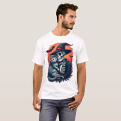 人々は気持ち悪いから猫 ハロウィン スケルトン Tシャツ (正面フル)
