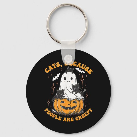 人々は気持ち悪いから猫 ハロウィン 黒猫 キーホルダー (正面)