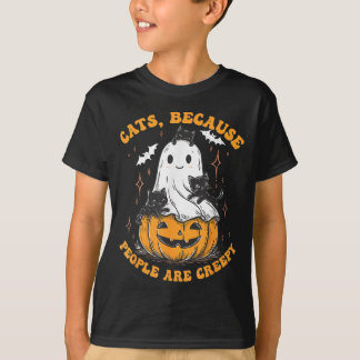 人々は気持ち悪いから猫 ハロウィン 黒猫 Tシャツ