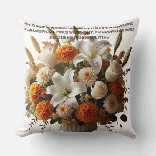 人々は自然の美しいを受け入れる。 クッション (正面)