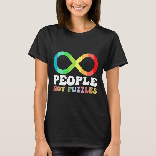 人々は自閉症の認識パズルの多様性 Tシャツ (正面)