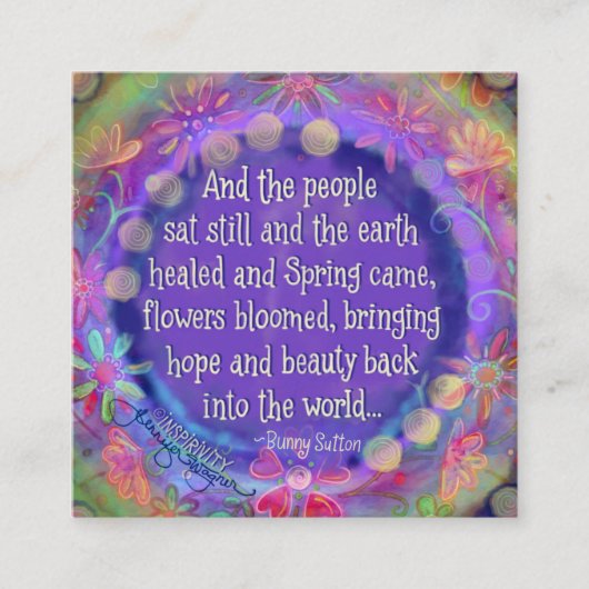 「人々は静かに座った」インスピリシオカード スクエア名刺 (正面)