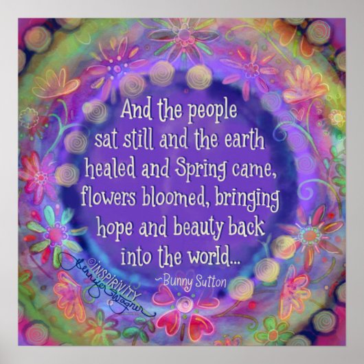 「人々は静かに座っていた」インスピレーション ポスター (正面)