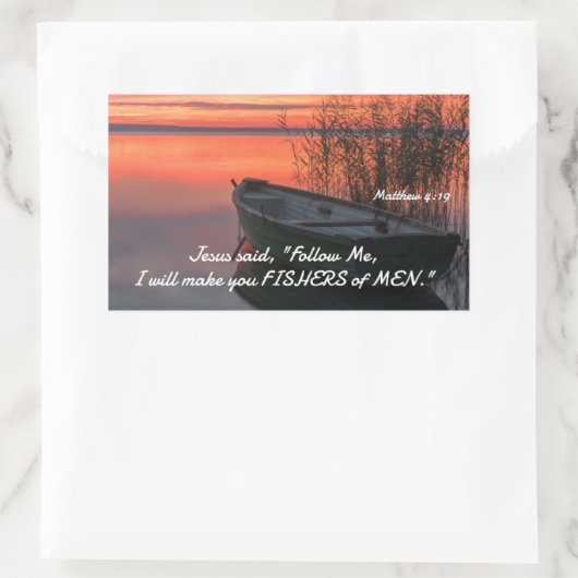 「人々をとる漁師にしよう」 長方形シール (バッグ)