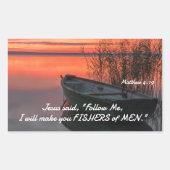 「人々をとる漁師にしよう」 長方形シール (正面)