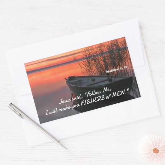 「人々をとる漁師にしよう」 長方形シール (封筒)