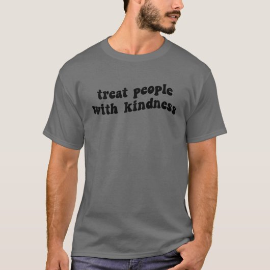 人々を優しい雰囲気で前向き遇する Tシャツ (正面)