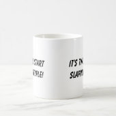 人々を強く打ち始めて下さい! コーヒーマグカップ (中央)