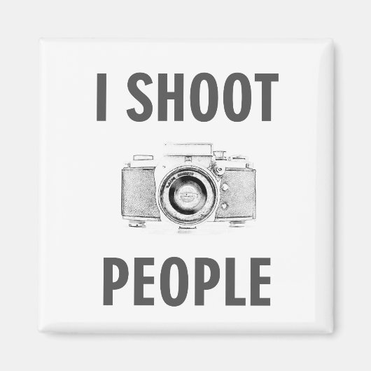 人々を撮影おもしろい文字フォトカメラフォトグラファー マグネット (正面)