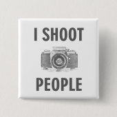 人々を撮影おもしろい文字フォトカメラフォトグラファー 缶バッジ (正面)