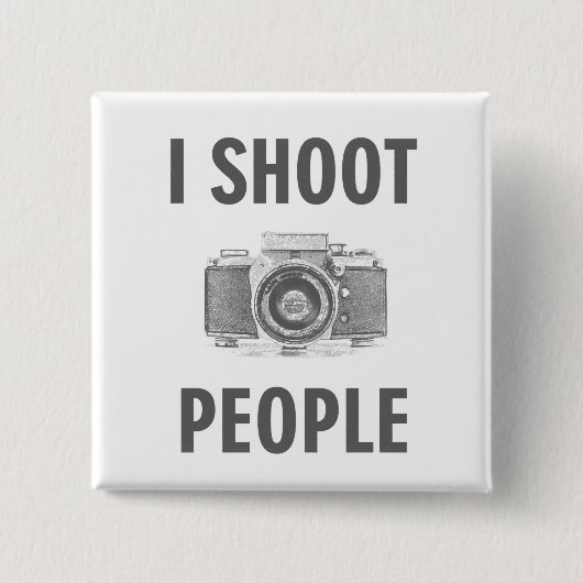 人々を撮影おもしろい文字フォトカメラフォトグラファー 缶バッジ (正面)