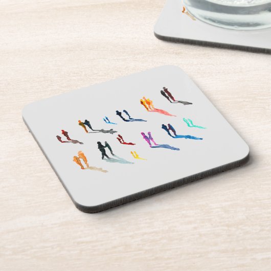 人々アート水の色の素晴らし芸術 コースター (左側)