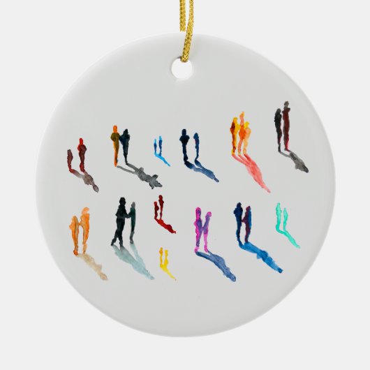 人々アート水の色の素晴らし芸術 セラミックオーナメント (正面)