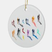 人々アート水の色の素晴らし芸術 セラミックオーナメント (左)