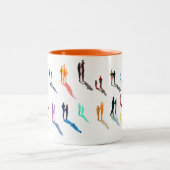 人々アート水の色の素晴らし芸術 ツートーンマグカップ (中央)