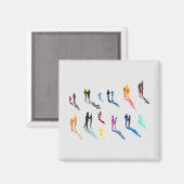 人々アート水の色の素晴らし芸術 マグネット (正面/裏面)