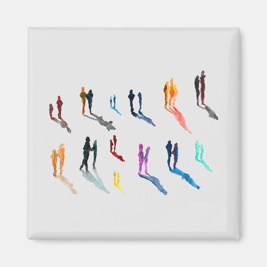 人々アート水の色の素晴らし芸術 マグネット (正面)