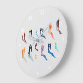 人々アート水の色の素晴らし芸術 ラージ壁時計 (傾斜)