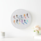 人々アート水の色の素晴らし芸術 ラージ壁時計 (ホーム)