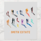 人々アート水の色の素晴らし芸術 ワインラベル (シングルラベル)