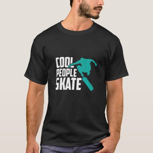 人々カッコいいスケートスケートボード Tシャツ (正面)