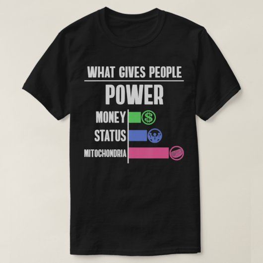 人々与えがミトコンドリアを支配 Tシャツ (デザイン正面)