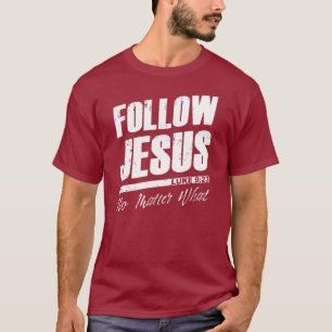 人々後を追のキリスト教信仰に関係なく Tシャツ
