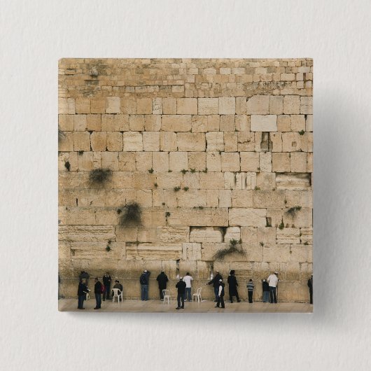 人々祈は嘆き悲しむ壁に向かっている 缶バッジ (正面)