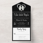 人々結婚ゴシック幽霊ハロウィン結婚の オールインワン招待状 (内側)