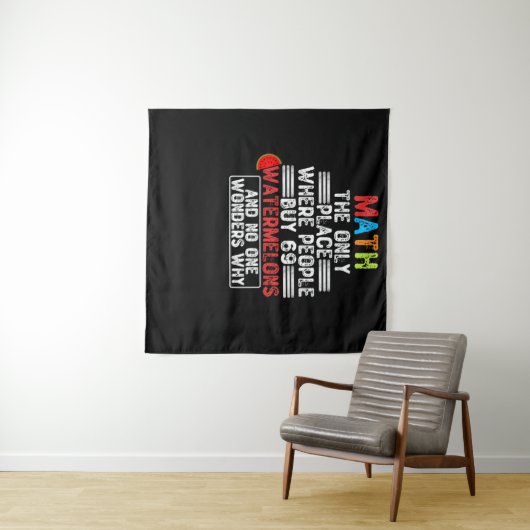 人々69スイカの唯一の場所買の数学 タペストリー (インサイチュ(横))